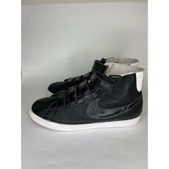 nike shoes high top Sneakers Lace Up Straps Men Size 11.5 Black Leather - Picture 3 of 13